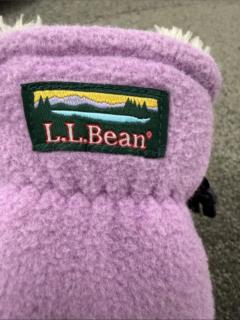 L.L. Bean Mittens Toddler Kids 12-24 months Light Purple Navy Fleece Snow Winter